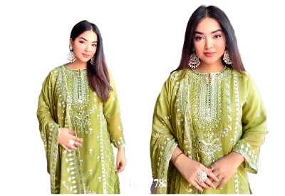 Picture of High Quality Georgette Embroidery UnReady Made New Stylish Party Shalwer Kameez 4PCS for Women