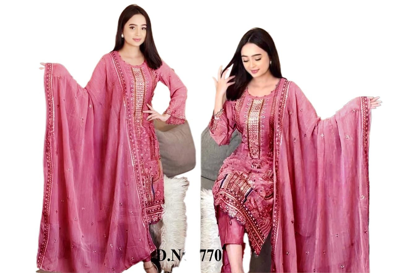 Picture of High Quality Georgette Embroidery UnReady Made New Stylish Party Shalwer Kameez 4PCS for Women