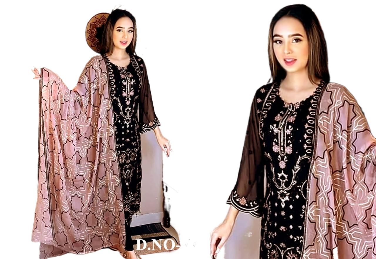 Picture of High Quality Georgette Embroidery UnReady Made New Stylish Party Shalwer Kameez 4PCS for Women
