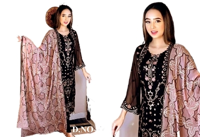 Picture of High Quality Georgette Embroidery UnReady Made New Stylish Party Shalwer Kameez 4PCS for Women