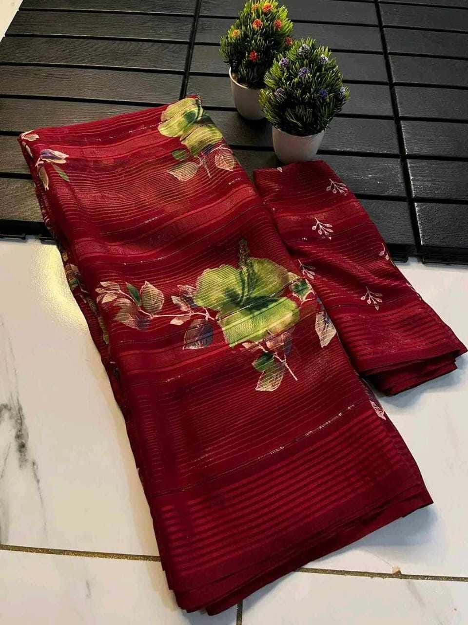 Picture of Georgette High Quality Stylish Saree. Saree with unstitched Blouse for Women