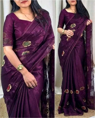 Picture of Georgette High Quality Stylish Saree. Saree with unstitched Blouse for Women