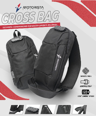 Cross Body Travel Bag with Password Lock Stylish, Lightweight Shoulder Sling Bag for Motorcycle Riders & Daily Use Dark Black 1 Piece Bike Doctoronline shop bangladeshothoba.com