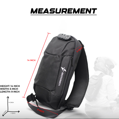 Cross Body Travel Bag with Password Lock Stylish, Lightweight Shoulder Sling Bag for Motorcycle Riders & Daily Use Dark Black 1 Piece Bike Doctoronline shop bangladeshothoba.com