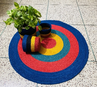 Picture of 1 Jute Rugs/ Mat + 3 Plant Basket
