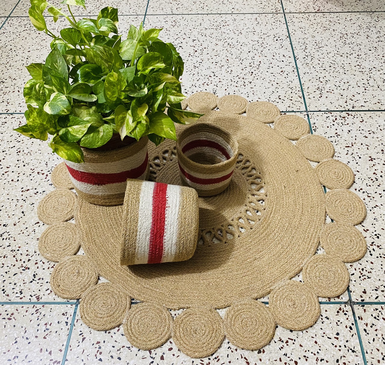 Picture of Jute Rugs/ Mat, Plant Basket