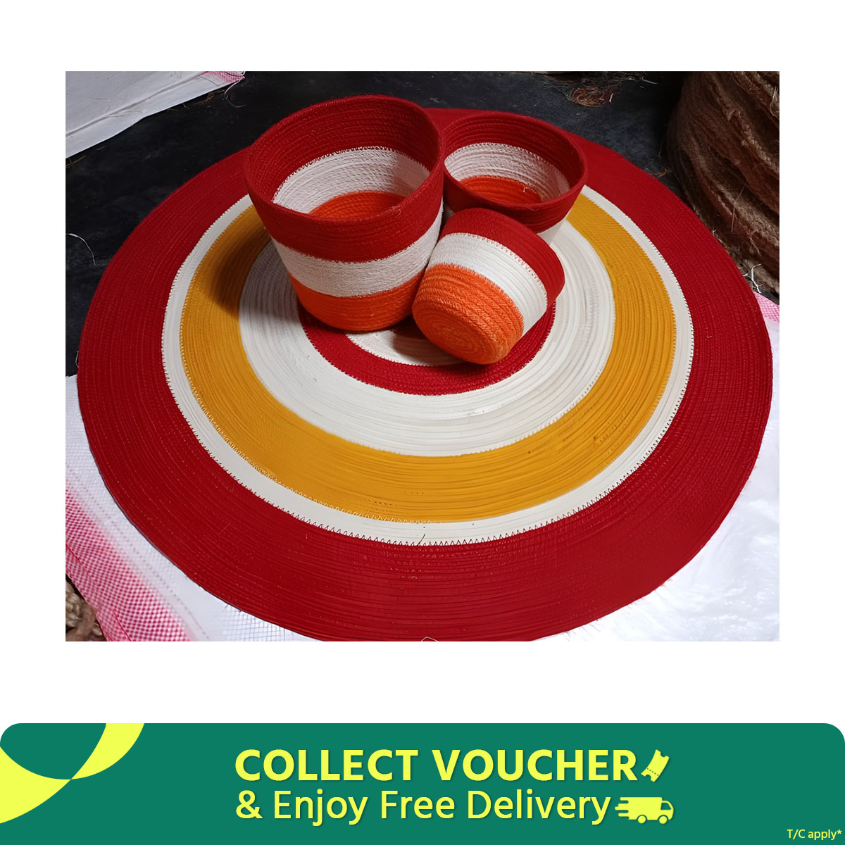 Picture of Jute Rugs/ Mat, Plant Basket