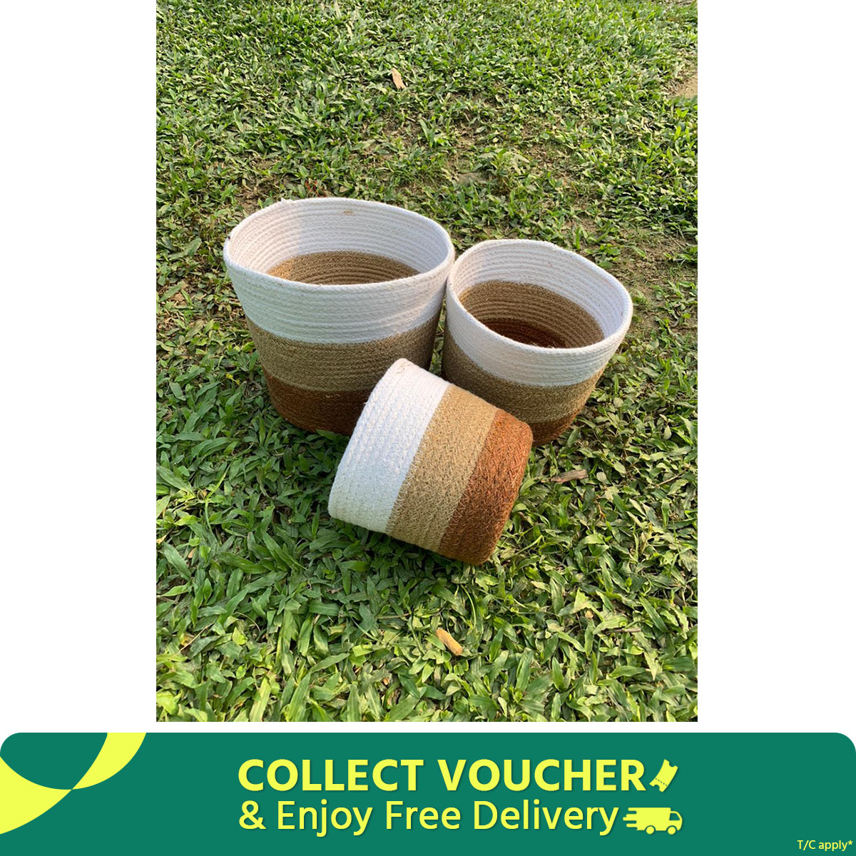 Picture of 3 Pieces set Plant Basket ( Size: 5,6,8 Inch )