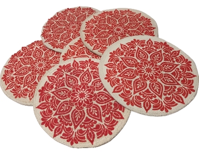 Picture of 12 Inch Place Mat Per Pieces 90 tk (Jute Print Place mat)