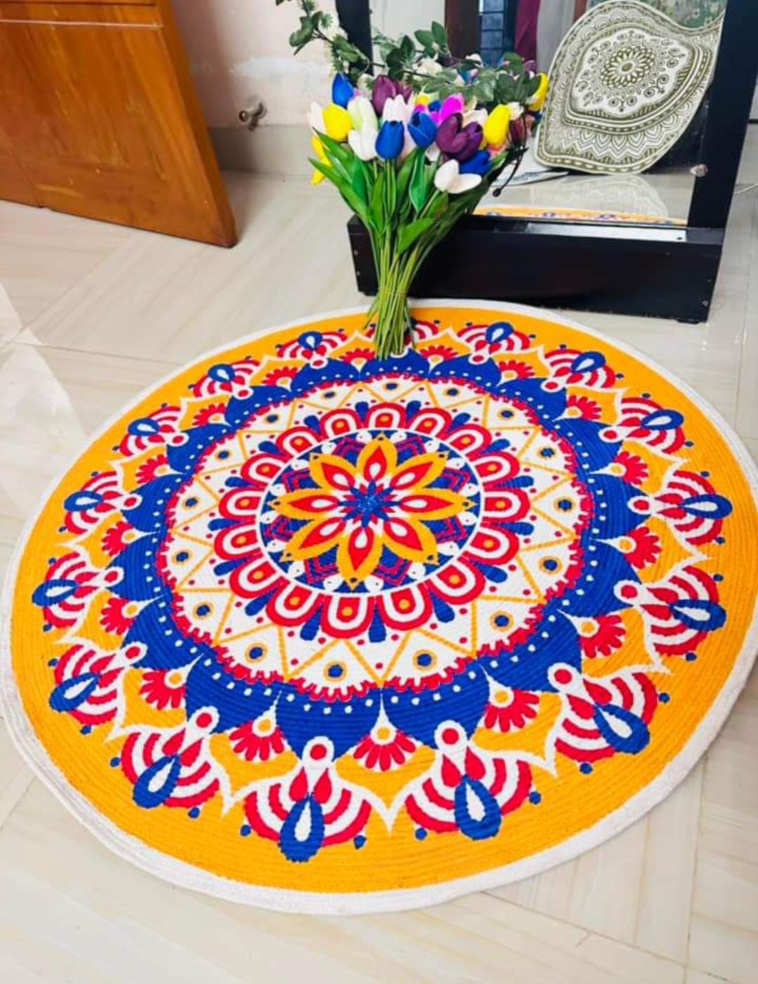 Picture of 3ft Cotton Print Floor Mat/Rugs