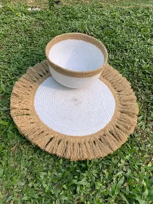 Picture of Cotton Jute Placemats &  Cotton Jute  Pot 2p set