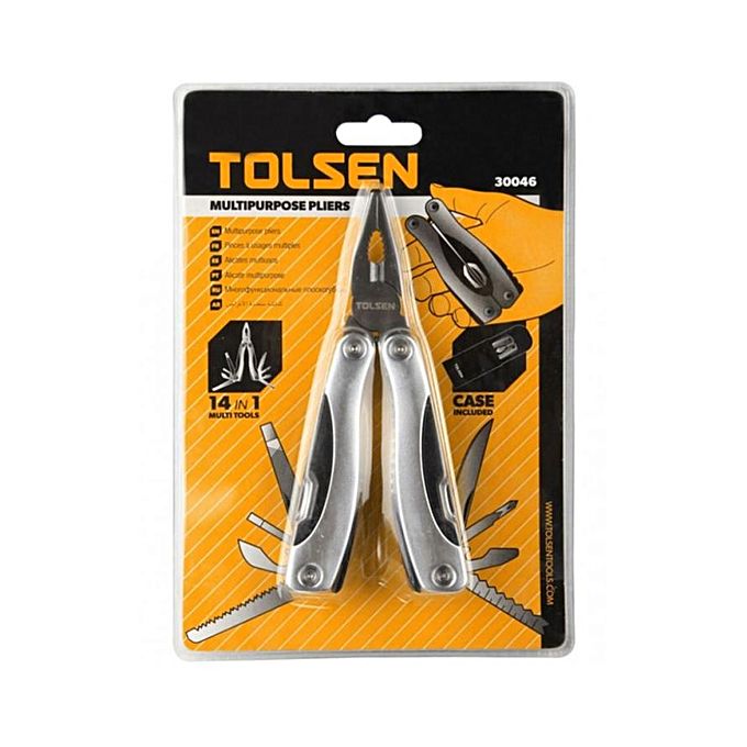 Picture of TOLSEN 14 in 1 Multipurpose Pliers with Case Model: 30046