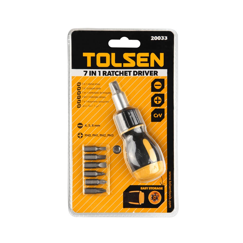 Picture of TOLSEN 7 In 1 Ratchet Driver 20033 - Kings Trading