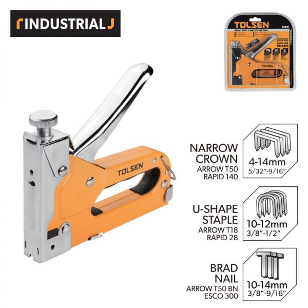 Picture of TOLSEN 3-Way Stapler 4-14mm Heavy Duty for Wood Plywood chipboard 43021 - Kings Trading