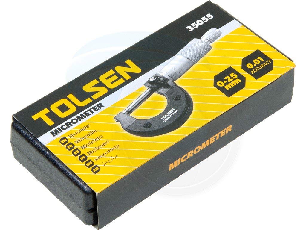 Picture of TOLSEN Micrometer metric Size: 0-25mm Chrome-plated frame Model: 35055