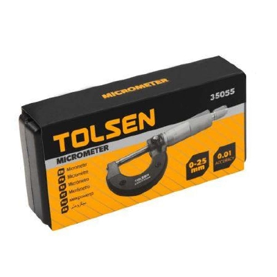 Picture of TOLSEN Micrometer metric Size: 0-25mm Chrome-plated frame Model: 35055