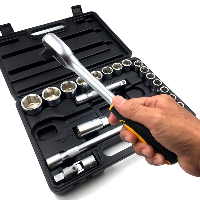 Picture of TOLSEN 22 Pcs 1/2" Socket Set Ratchet Wrench Set Industrial Series Model: 15139 - Kings Trading