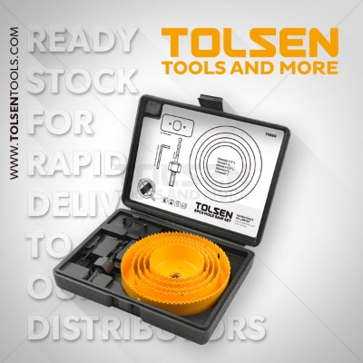 Picture of TOLSEN 8 Pcs Hole Saw Set 64-127mm Wood Plastic Boring Drill Circle Cutter Set 75866 - Kings Trading