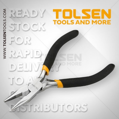 Picture of TOLSEN Mini Long Nose Pliers (4.5") 10031 Bi-Dipped Handle - Kings Trading