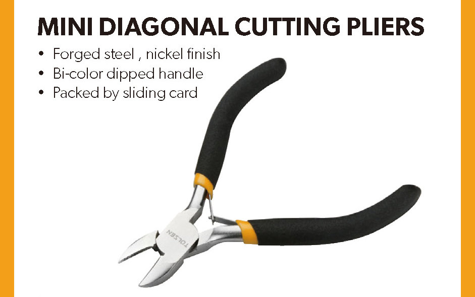 Picture of TOLSEN 4.5" Mini Diagonal Cutting Pliers Bi-Dipped Handle 10033 - Kings Trading