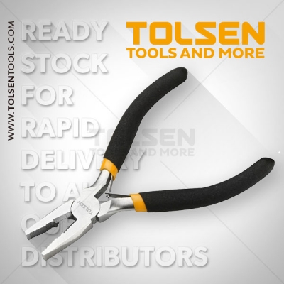 Picture of TOLSEN 4.5" Mini Combination Pliers Bi-Dipped Handle 10030 - Kings Trading