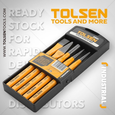 Picture of Tolsen 5pcs Professional Heavy Duty Nail Punch Tool Set & Case