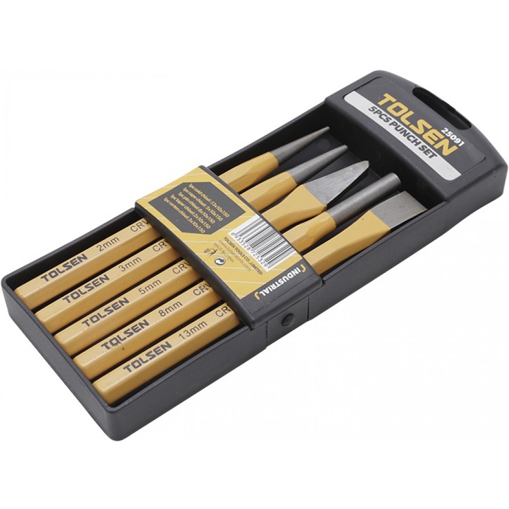 Picture of Tolsen 5pcs Professional Heavy Duty Nail Punch Tool Set & Case