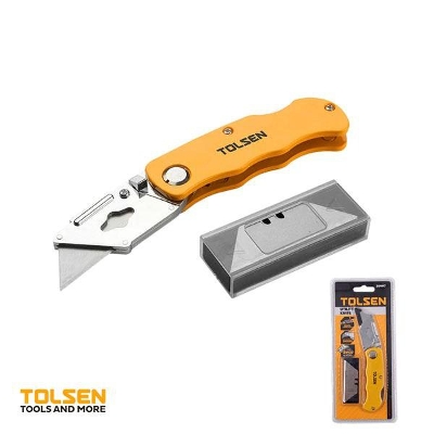 Picture of Tolsen Folding Utility Cutter with 5 Pcs Refill Set 30007 * Kings Trading *