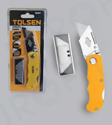 Picture of Tolsen Folding Utility Cutter with 5 Pcs Refill Set 30007 * Kings Trading *