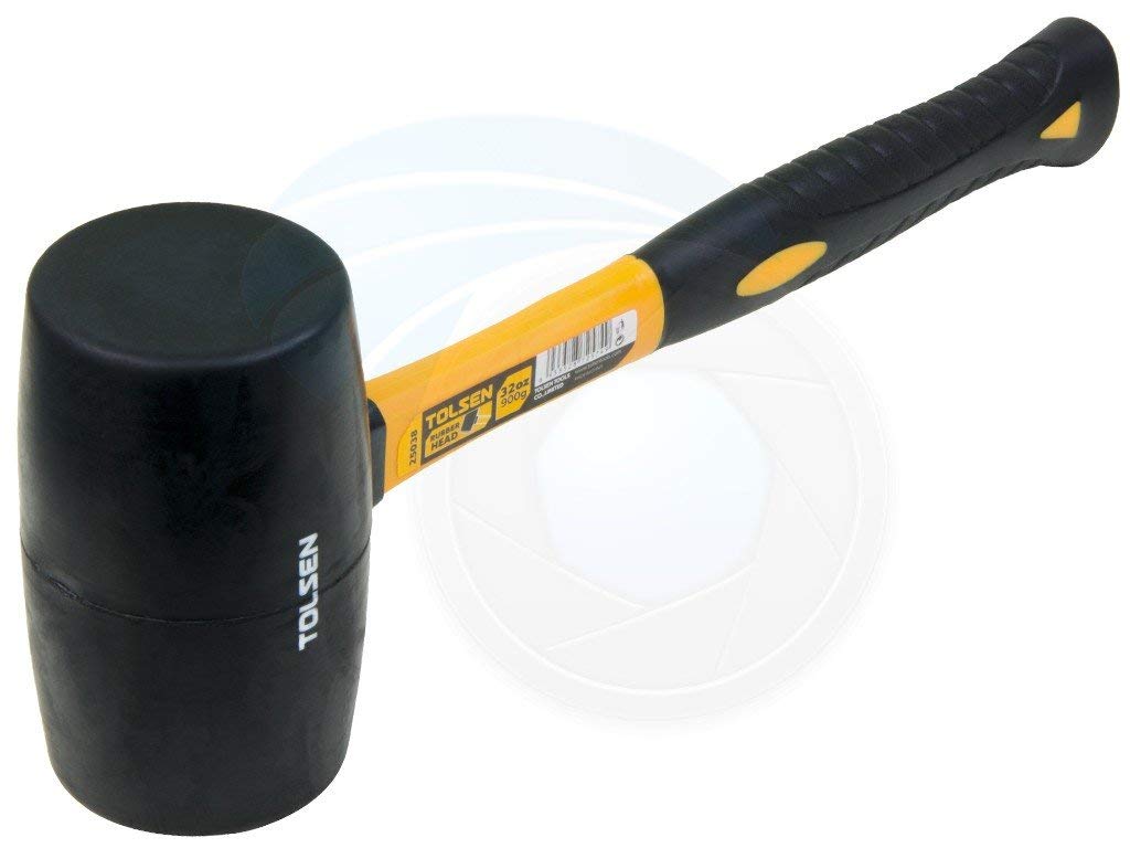 Picture of Tolsen 900g Rubber Mallet Fiberglass Rubberized Handle Grip 25038