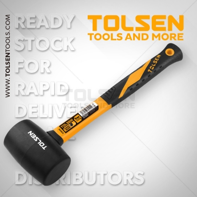 Picture of Tolsen 900g Rubber Mallet Fiberglass Rubberized Handle Grip 25038