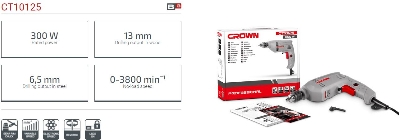 Picture of CROWN Electric Drill 300Watt, 6.5mm (1/4") CT10125 - Kings Trading