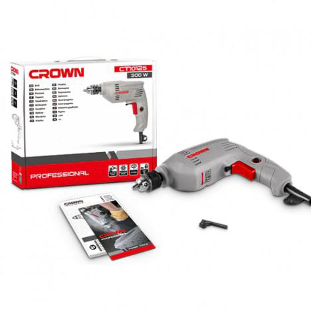 Picture of CROWN Electric Drill 300Watt, 6.5mm (1/4") CT10125 - Kings Trading