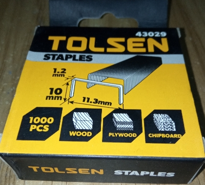 Picture of TOLSEN 3000Pcs Staples Wire Refill (Size: 1.2x10mm) for Wood Plywood chipboard 43029 - Kings Trading