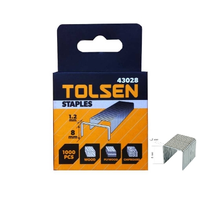Picture of TOLSEN 3000Pcs Staples Wire Refill (Size: 1.2x08mm) for Wood Plywood chipboard 43028 - Kings Trading