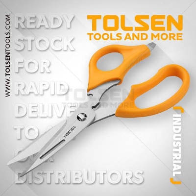 Picture of TOLSEN Multi-Purpose Scissors Heavy Duty Non-Slip Handle 30049 - Kings Trading