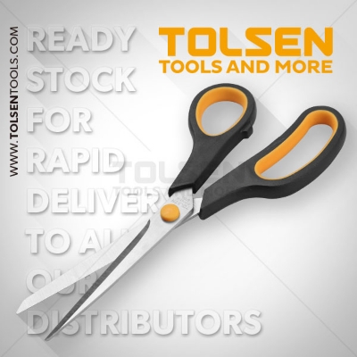 Picture of Tolsen Household Scissors W/ Stainless Blade (200mm, 8") Soft Grip Handle