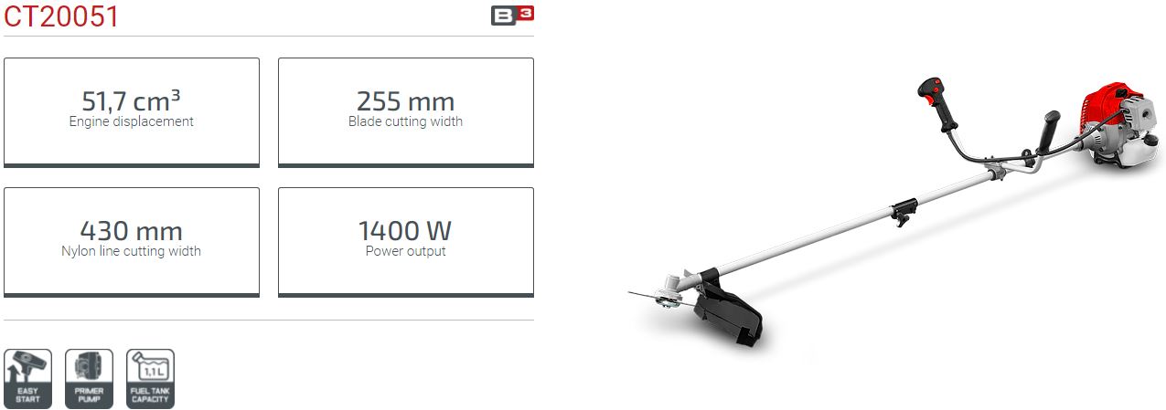 Picture of CROWN Gasoline brush cutters and grass trimmers 1400W 51.7CC CT20051 - Kings Trading