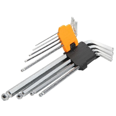 Picture of TOLSEN 9Pcs Extra Long Arm Allen Hex Ball L Key Set Hexagon Wrenches Metric 20054 - Kings Trading
