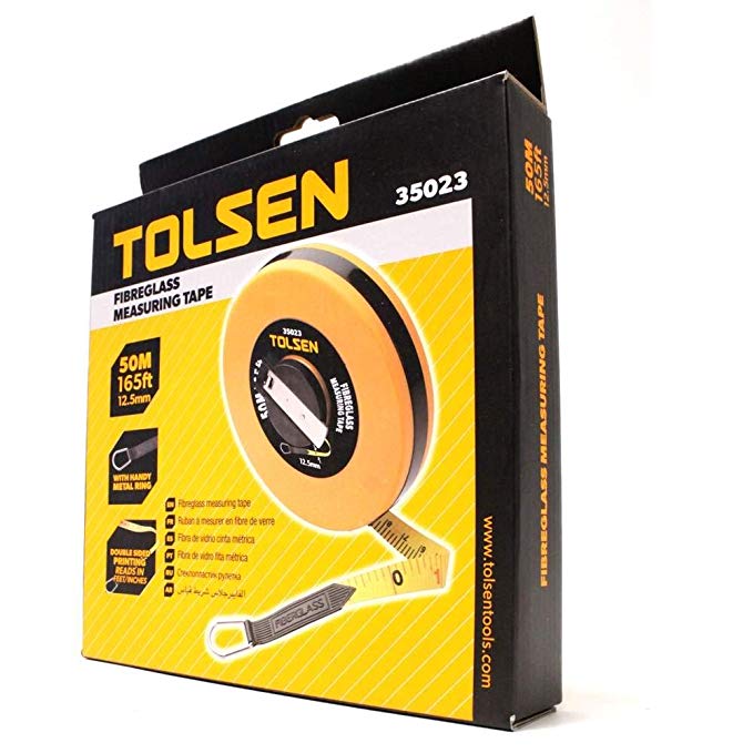 Picture of TOLSEN 50M 165FT Constriction Imperial Metric Fiberglass Measuring Tape Reel / 35023 - Kings Trading