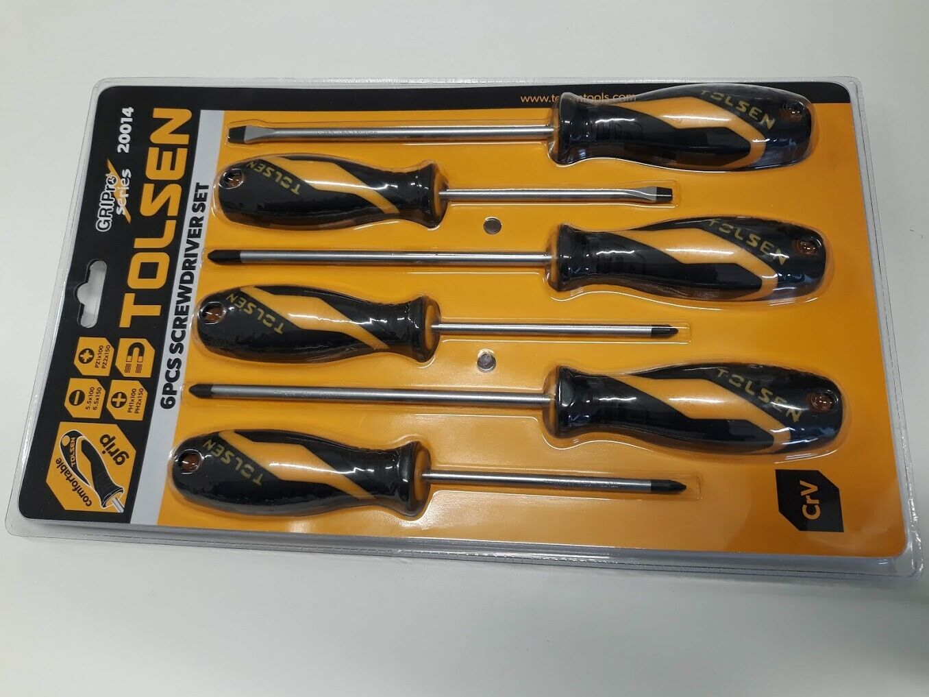 Picture of TOLSEN 6Pcs Anti-Slip Grip Magnetized Flat Phillips Pozidrive Screwdriver Set / 20014 - Kings Trading