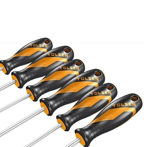 Picture of TOLSEN 6Pcs Anti-Slip Grip Magnetized Flat Phillips Pozidrive Screwdriver Set / 20014 - Kings Trading