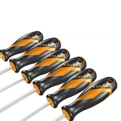 Picture of TOLSEN 6Pcs Anti-Slip Grip Magnetized Flat Phillips Pozidrive Screwdriver Set / 20014 - Kings Trading