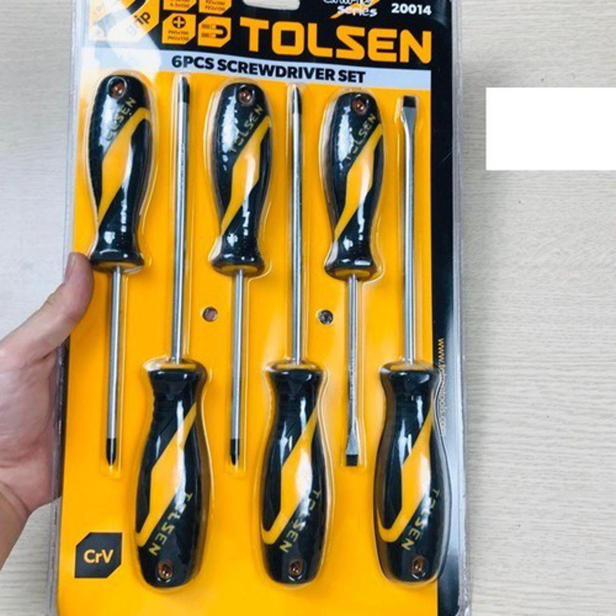 Picture of TOLSEN 6Pcs Anti-Slip Grip Magnetized Flat Phillips Pozidrive Screwdriver Set / 20014 - Kings Trading