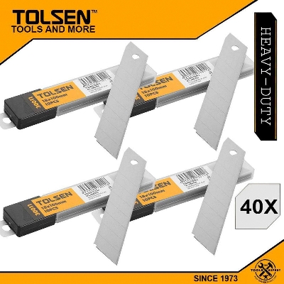 Picture of Tolsen 40 pcs Heavy Duty 18x100mm Snap-Off Sharp Craft Cutter Replacement Refill  30011