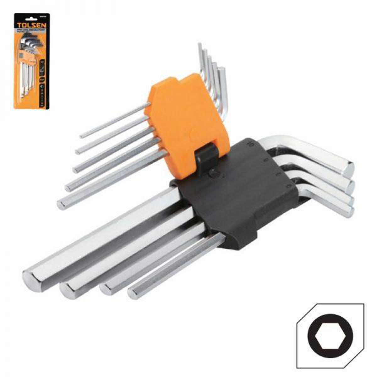 Picture of TOLSEN 9Pcs Long Arm Hex Key Set Model: 20048 - Kings Trading