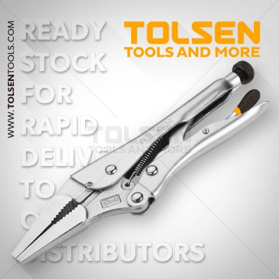 Picture of TOLSEN 9" Long Needle Nose Locking Clamp Pliers 10053  - Kings Trading
