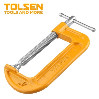 Picture of TOLSEN 4" G-Clamp, C Clamp 100mm Zinc plated thread bar 10113 - Kings Trading