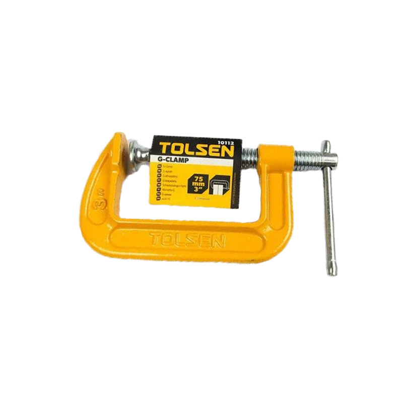 Picture of TOLSEN 3" G-Clamp, C Clamp 75mm Zinc plated thread bar 10112 - Kings Trading
