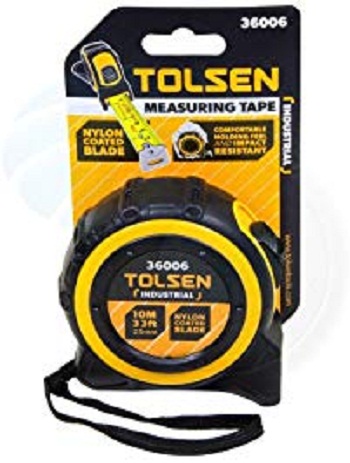 Picture of TOLSEN 10M 33ft Nylon Coated Heavy Duty Measuring Tape Metric Imperial 36006 - Kings Trading